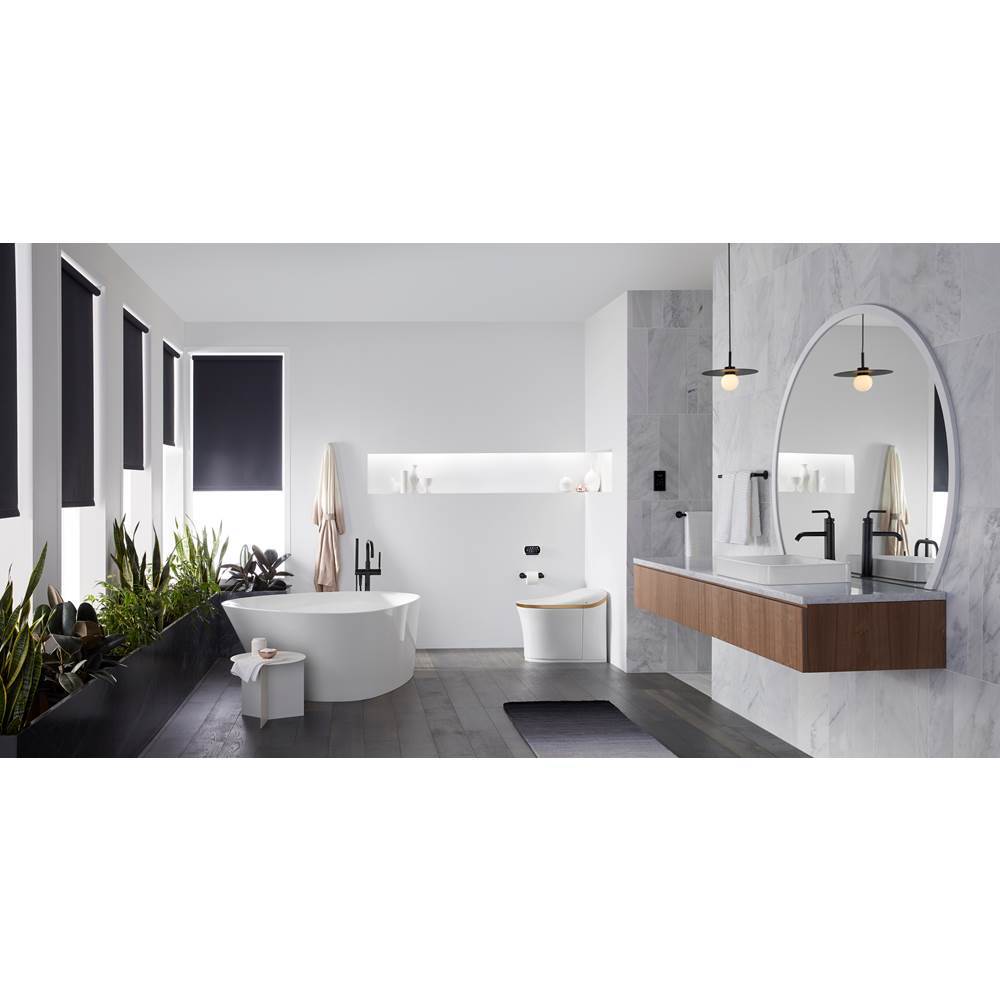 Purist Floor-mount bath filler trim with handshower