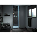 ComponentsE Frameless pivot shower door, 71-5/8'' H x 27-5/8 - 28-3/8'' W, with 3/8'' thick Crystal Clear glass