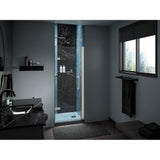 ComponentsE Frameless pivot shower door, 71-5/8'' H x 27-5/8 - 28-3/8'' W, with 3/8'' thick Crystal Clear glass