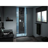 ComponentsE Frameless pivot shower door, 71-9/16'' H x 33-5/8 - 34-3/8'' W, with 3/8'' thick Crystal Clear glass