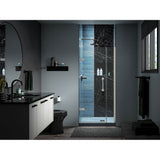 Kohler - ComponentsE Frameless pivot shower door, 71-9/16'' H x 33-5/8 - 34-3/8'' W, with 3/8'' thick Crystal Clear glass - Bright Polished Silver