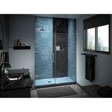 ComponentsE Frameless pivot shower door, 71-3/4'' H x 57-1/4 - 58'' W, with 3/8'' thick Crystal Clear glass