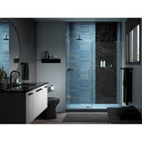 Kohler - ComponentsE Frameless pivot shower door, 71-3/4'' H x 57-1/4 - 58'' W, with 3/8'' thick Crystal Clear glass - Anodized Brushed Nickel