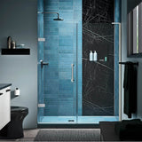 ComponentsE Frameless pivot shower door, 71-3/4'' H x 57-1/4 - 58'' W, with 3/8'' thick Crystal Clear glass