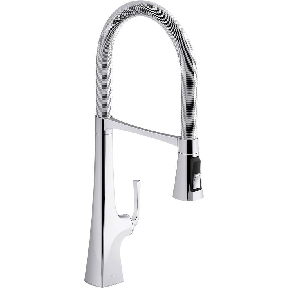 Kohler - Graze Semi-professional kitchen sink faucet with three-function sprayhead - Polished Chrome