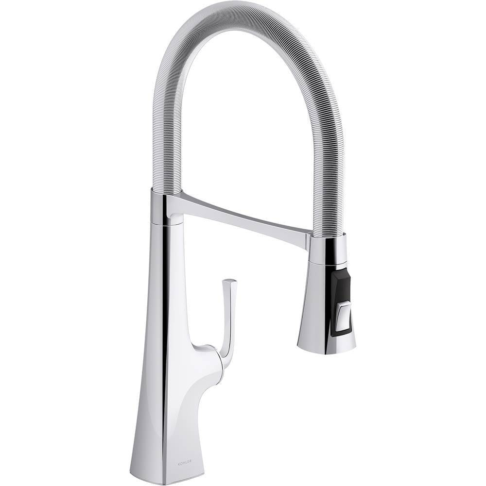 Kohler - Graze Semi-professional kitchen sink faucet with three-function sprayhead - Polished Chrome
