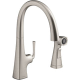 Kohler - Graze Single-handle kitchen sink faucet with two-function side sprayer - Vibrant Stainless