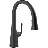 Kohler - Graze Pull-down kitchen sink faucet with three-function sprayhead - Matte Black