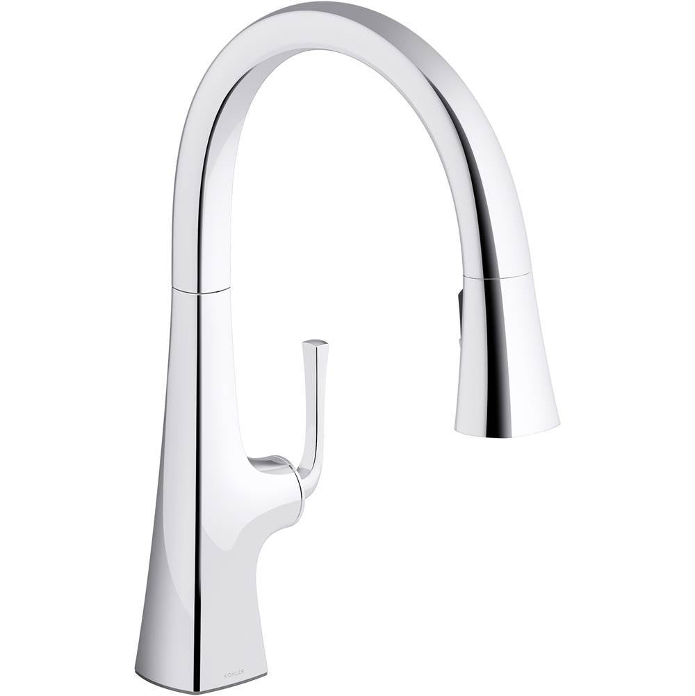 Kohler - Graze Pull-down kitchen sink faucet with three-function sprayhead - Polished Chrome