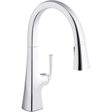 Kohler - Graze Pull-down kitchen sink faucet with three-function sprayhead - Polished Chrome