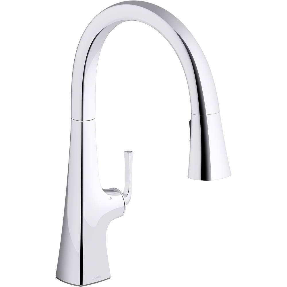Kohler - Graze Touchless pull-down kitchen sink faucet with three-function sprayhead - Polished Chrome