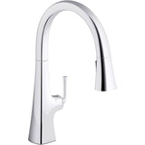 Kohler - Graze Touchless pull-down kitchen sink faucet with three-function sprayhead - Polished Chrome