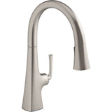 Kohler - Graze Pull-down kitchen sink faucet with three-function sprayhead - Vibrant Stainless