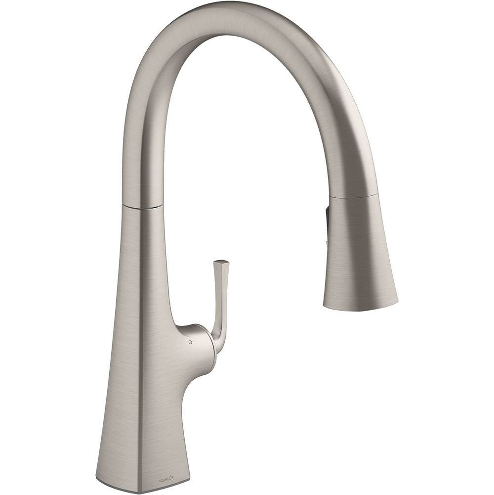 Kohler - Graze Touchless pull-down kitchen sink faucet with three-function sprayhead - Vibrant Stainless
