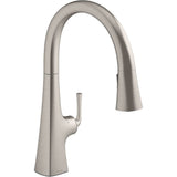 Kohler - Graze Touchless pull-down kitchen sink faucet with three-function sprayhead - Vibrant Stainless