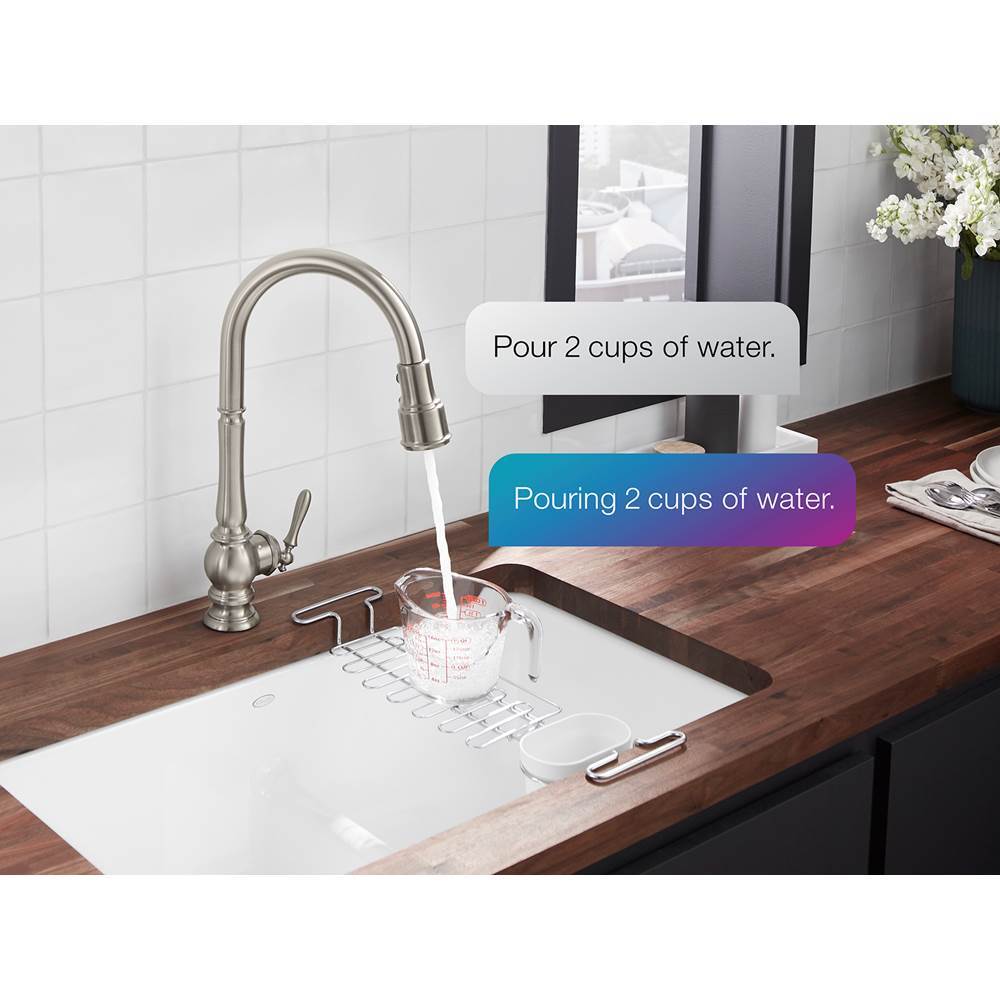 Artifacts Touchless pull-down kitchen sink faucet with KOHLER KonnectE and three-function sprayhead