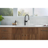 Crue Touchless pull-down kitchen sink faucet with three-function sprayhead