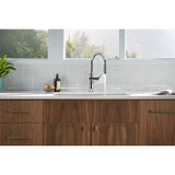Crue Pull-down kitchen sink faucet with three-function sprayhead