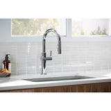 Crue Pull-down kitchen sink faucet with three-function sprayhead