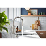 Crue Pull-down kitchen sink faucet with three-function sprayhead