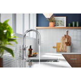 Crue Pull-down kitchen sink faucet with three-function sprayhead