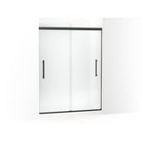 Kohler - Pleat Frameless sliding shower door, 79-1/16'' H x 54-5/8 - 59-5/8'' W, with 5/16'' thick Frosted glass - Matte Black