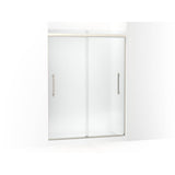 Kohler - Pleat Frameless sliding shower door, 79-1/16'' H x 54-5/8 - 59-5/8'' W, with 5/16'' thick Frosted glass - Anodized Brushed Nickel