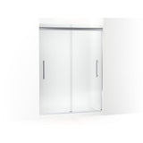 Kohler - Pleat Frameless sliding shower door, 79-1/16'' H x 54-5/8 - 59-5/8'' W, with 5/16'' thick Frosted glass - Bright Polished Silver
