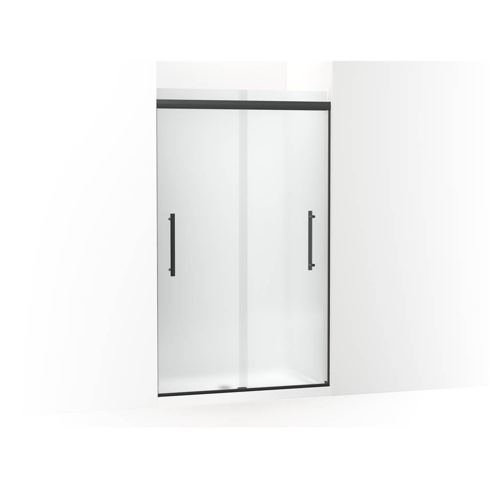 Kohler - Pleat Frameless sliding shower door, 79-1/16'' H x 44-5/8 - 47-5/8'' W, with 5/16'' thick Frosted glass - Matte Black
