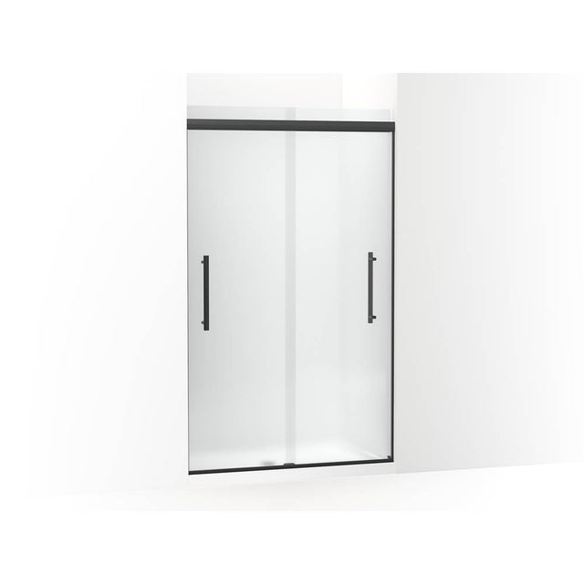 Kohler - Pleat Frameless sliding shower door, 79-1/16'' H x 44-5/8 - 47-5/8'' W, with 5/16'' thick Frosted glass - Matte Black
