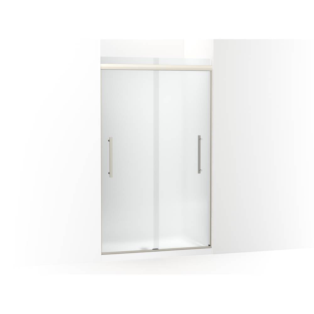 Kohler - Pleat Frameless sliding shower door, 79-1/16'' H x 44-5/8 - 47-5/8'' W, with 5/16'' thick Frosted glass - Anodized Brushed Nickel