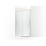 Kohler - Pleat Frameless sliding shower door, 79-1/16'' H x 44-5/8 - 47-5/8'' W, with 5/16'' thick Frosted glass - Anodized Brushed Nickel