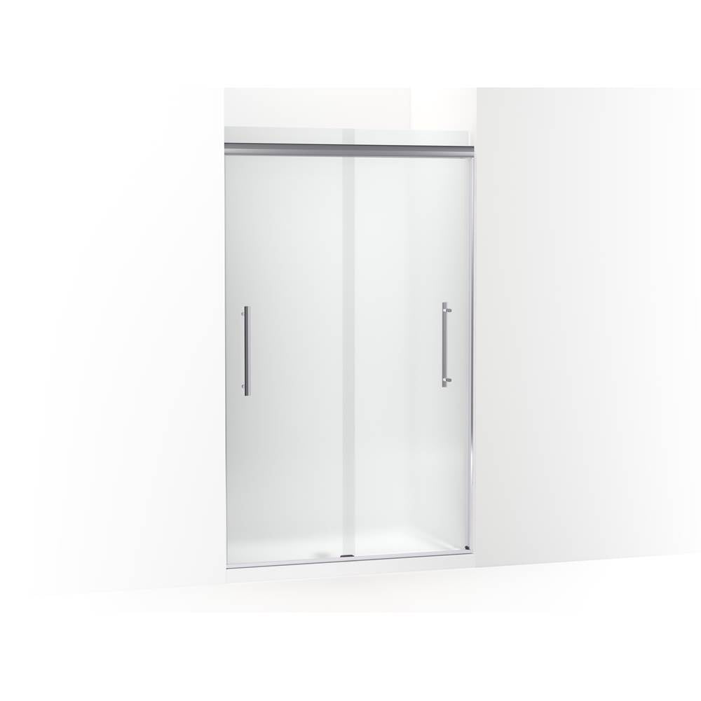 Kohler - Pleat Frameless sliding shower door, 79-1/16'' H x 44-5/8 - 47-5/8'' W, with 5/16'' thick Frosted glass - Bright Polished Silver