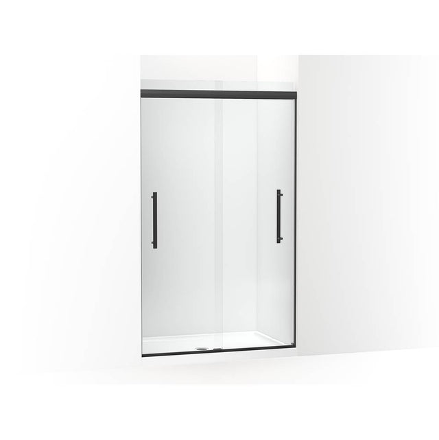 Kohler - Pleat Frameless sliding shower door, 79-1/16'' H x 44-5/8 - 47-5/8'' W, with 5/16'' thick Crystal Clear glass - Matte Black