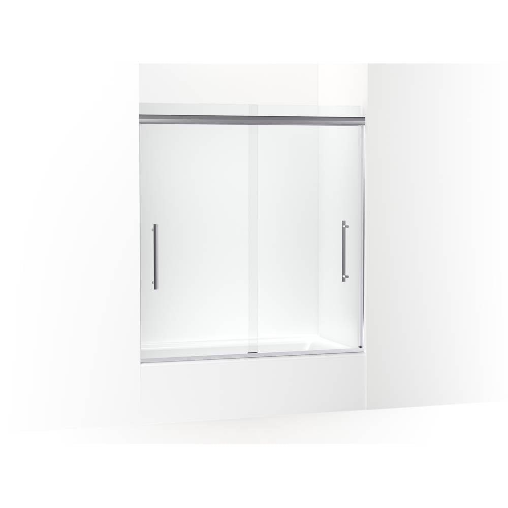 Kohler - Pleat 63-9/16'' H sliding bath door with 5/16''-thick glass - Bright Polished Silver