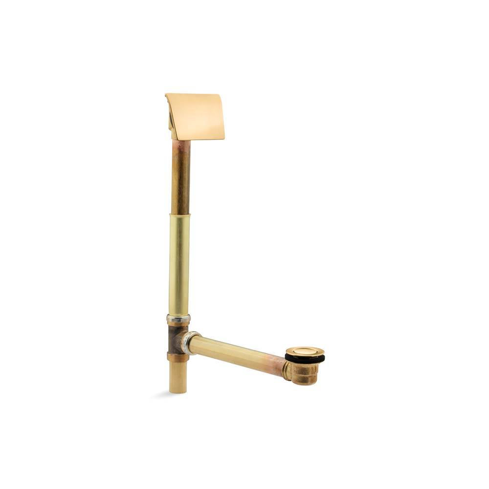 Kohler - Tea-for-Two 1-1/2'' contoured pop-up drain and overflow for above- or through-the-floor installation - Vibrant Brushed Moderne Brass