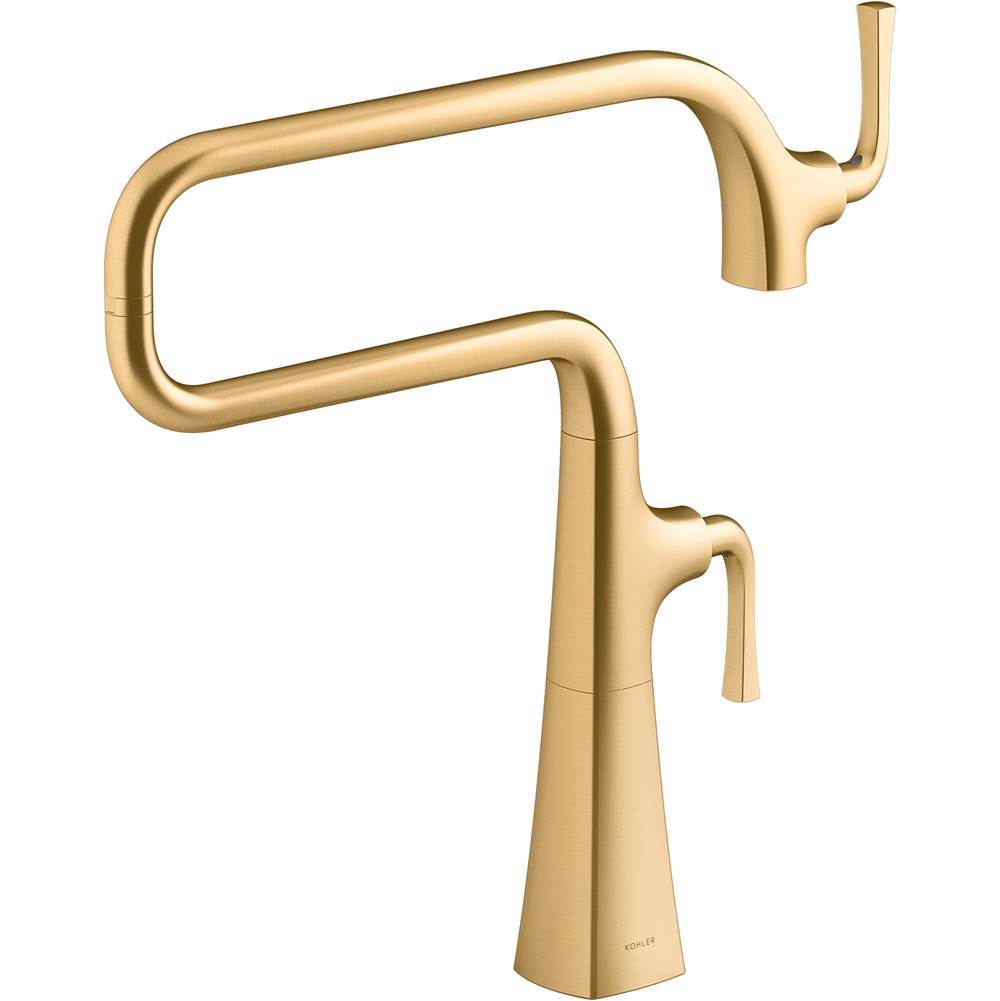 Kohler - Graze Deck-mount pot filler - Vibrant Brushed Moderne Brass
