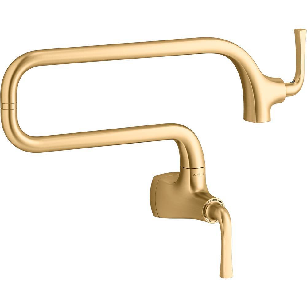 Kohler - Graze Wall-mount pot filler - Vibrant Brushed Moderne Brass