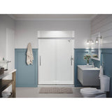 Pleat 79-1/16'' H sliding shower door with 5/16''-thick glass