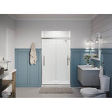Pleat Frameless sliding shower door, 79-1/16'' H x 44-5/8 - 47-5/8'' W, with 5/16'' thick Crystal Clear glass