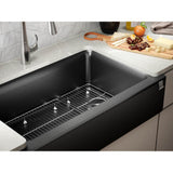 Cairn 34'' undermount single-bowl farmhouse kitchen sink with fluted design