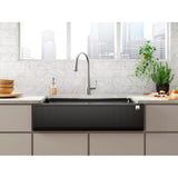 Cairn 34'' undermount single-bowl farmhouse kitchen sink with fluted design