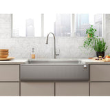 Cairn 34'' undermount single-bowl farmhouse kitchen sink with fluted design
