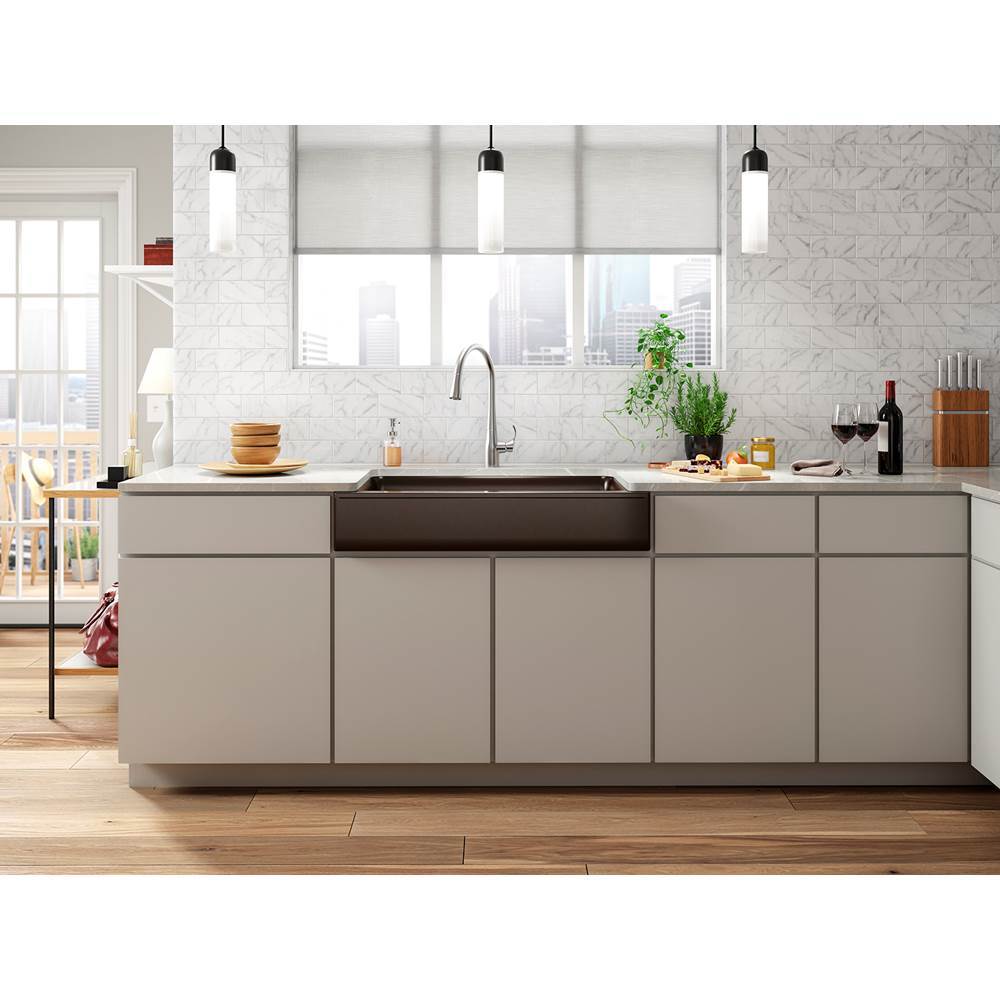 Cairn Undermount single-bowl farmhouse kitchen sink