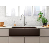 Cairn 34'' undermount single-bowl farmhouse kitchen sink with fluted design