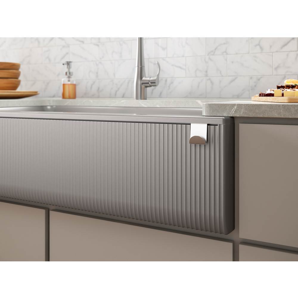 Cairn 34'' undermount single-bowl farmhouse kitchen sink with fluted design