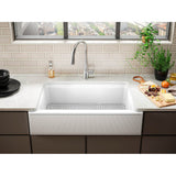 Cairn 34'' undermount single-bowl farmhouse kitchen sink with fluted design