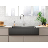 Cairn 34'' undermount single-bowl farmhouse kitchen sink with fluted design