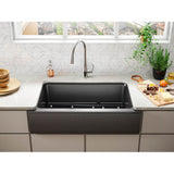 Cairn 34'' undermount single-bowl farmhouse kitchen sink with fluted design