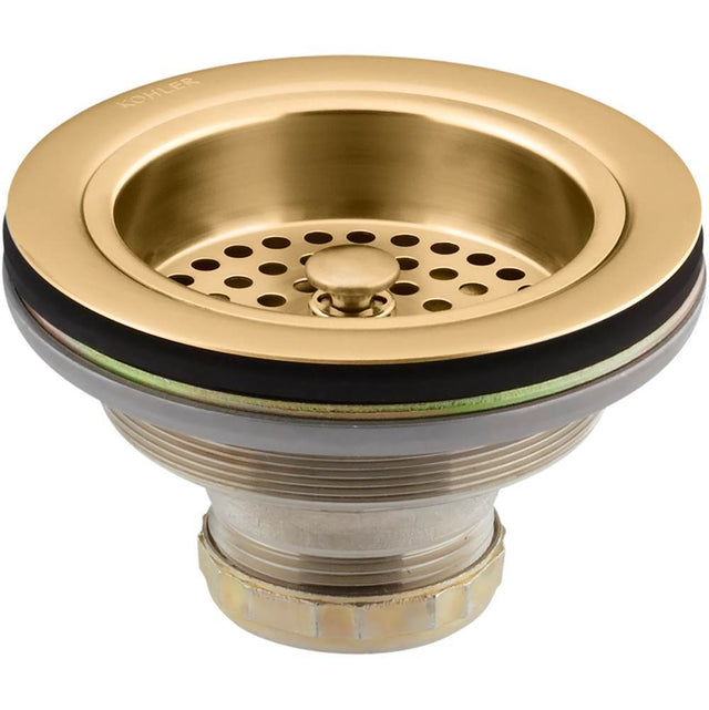 Kohler - Duostrainer Sink drain and strainer basket, less tailpiece - Vibrant Brushed Moderne Brass